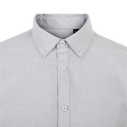 Camisa Oxford Stretch Gris Manga Corta para Hombre | Velilla 405024S 2