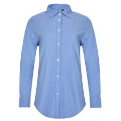 Camisa Oxford Stretch Celeste Manga Larga para Mujer| Velilla 405005S