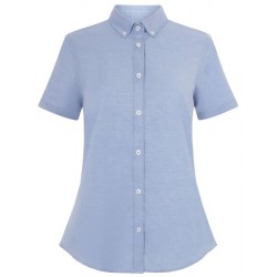 Camisa Oxford Stretch Celeste Manga Corta para Mujer| Velilla 405025S