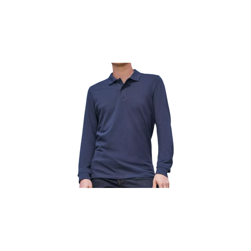 Polo Manga Larga Azul Marino HOMBRE 02087