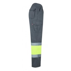 Pantalón multibolsillos Amarillo Flúor Gris, ref. 157, VELILLA 3