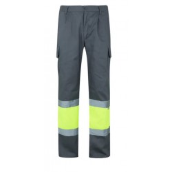 Pantalón multibolsillos Amarillo Flúor Gris, ref. 157, VELILLA