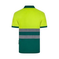 Polo poliéster reciclado alta visibilidad manga corta verde amarillo flúor,... 3