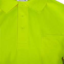 Polo poliéster reciclado alta visibilidad manga corta amarillo flúor, ref.... 4