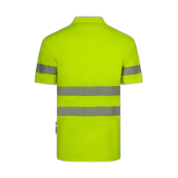 Polo poliéster reciclado alta visibilidad manga corta amarillo flúor, ref.... 3