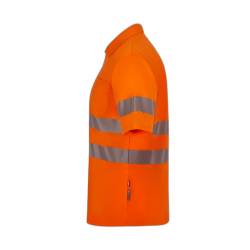 Polo poliéster reciclado alta visibilidad manga corta naranja flúor, ref.... 3