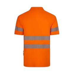 Polo poliéster reciclado alta visibilidad manga corta naranja flúor, ref.... 2