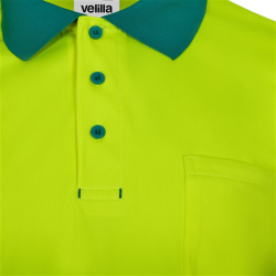 Polo poliéster reciclado alta visibilidad manga larga verde amarillo flúor,... 4
