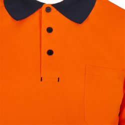 Polo poliéster reciclado alta visibilidad manga larga navy naranja flúor,... 4