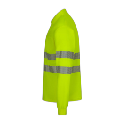 Polo poliéster reciclado alta visibilidad manga larga amarillo flúor, ref.... 3