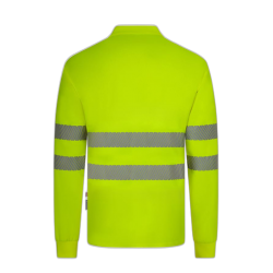 Polo poliéster reciclado alta visibilidad manga larga amarillo flúor, ref.... 2