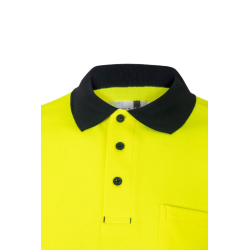 Polo algodón alta visibilidad manga corta azul amarillo flúor, ref. 305523,... 4