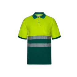 Polo algodón alta visibilidad manga corta verde amarillo flúor, ref. 305523,...
