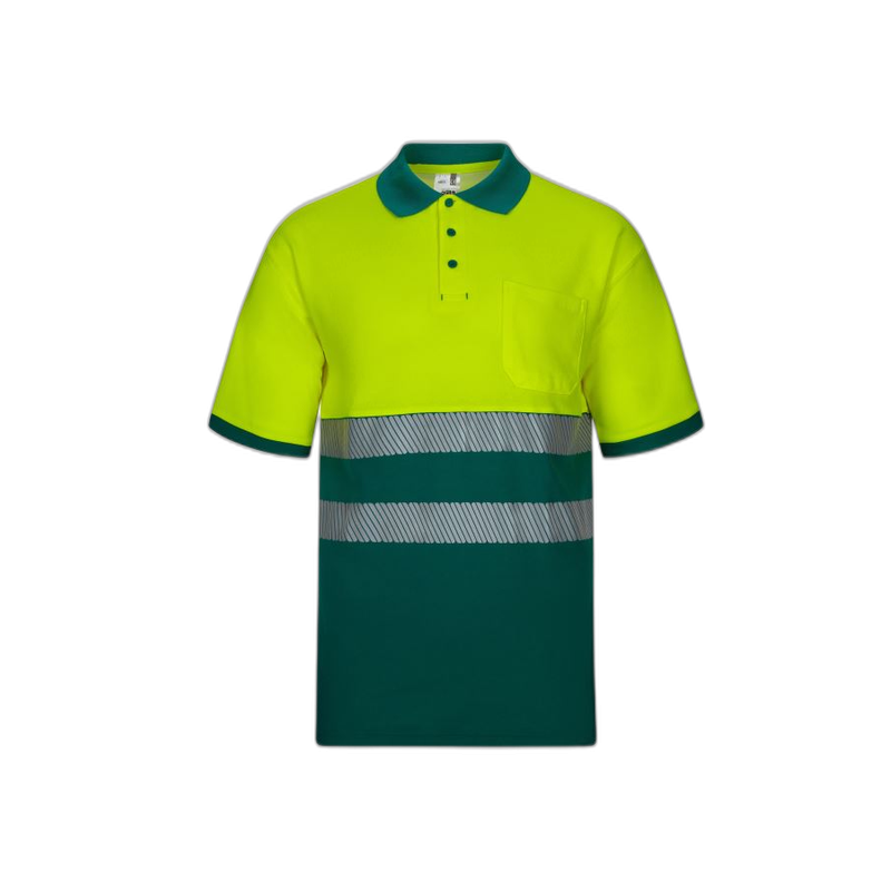 Polo algodón alta visibilidad manga corta verde amarillo flúor, ref. 305523,...
