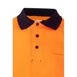 Polo algodón alta visibilidad manga corta navy naranja flúor, ref. 305523,... 4