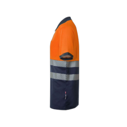 Polo algodón alta visibilidad manga corta navy naranja flúor, ref. 305523,... 3