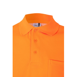 Polo algodón alta visibilidad manga corta naranja flúor, ref. 305522, VELILLA 4