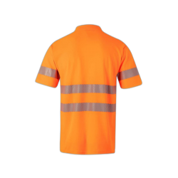 Polo algodón alta visibilidad manga corta naranja flúor, ref. 305522, VELILLA 2