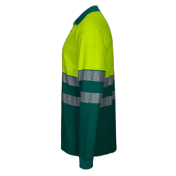 Polo algodón alta visibilidad manga larga verde amarillo flúor, ref. 305525,... 3