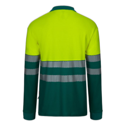 Polo algodón alta visibilidad manga larga verde amarillo flúor, ref. 305525,... 2