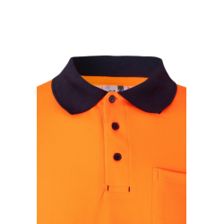 Polo algodón alta visibilidad manga larga navy naranja flúor, ref. 305525,... 4
