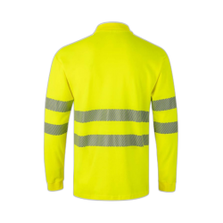 Polo algodón alta visibilidad manga larga amarillo flúor, ref. 305524, VELILLA 2