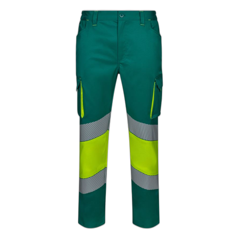 Pantalón stretch cinta segmentada Verde/Amarillo flúor, ref: 303008S, Velilla