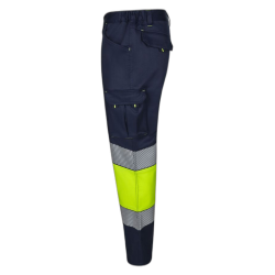 Pantalón stretch cinta segmentada azul navy/Amarillo flúor, ref: 303008S,... 3