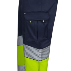 Pantalón stretch cinta segmentada azul navy/Amarillo flúor, ref: 303008S,... 4