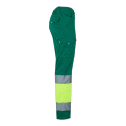 Pantalón stretch bicolor multibolsillos VERDE/AMARILLO FLÚOR 303002S, Velilla 3