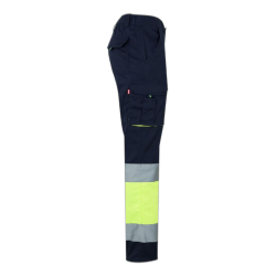 Pantalón stretch bicolor multibolsillos AZUL NAVY/AMARILLO FLÚOR 303002S,... 3