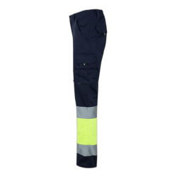 Pantalón stretch bicolor multibolsillos AZUL NAVY/AMARILLO FLÚOR 303002S,... 4