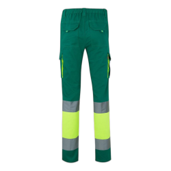 Pantalón 100% algodón multibolsillos Verde/Amarillo flúor, 303007, Velilla 2