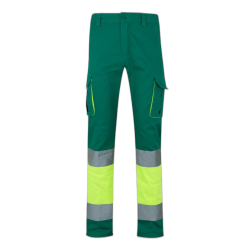 Pantalón 100% algodón multibolsillos Verde/Amarillo flúor, 303007, Velilla