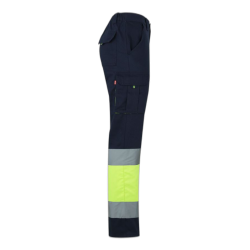 Pantalón 100% algodón multibolsillos azul navy/amarillo flúor, 303007, Velilla 3