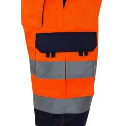Bermudas multibolsillos azul marino y naranja flúor, ref. 303004, Velilla 4