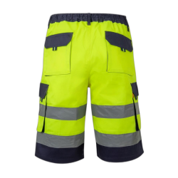 Bermudas multibolsillos azul marino y amarillo flúor, ref. 303004, Velilla 2