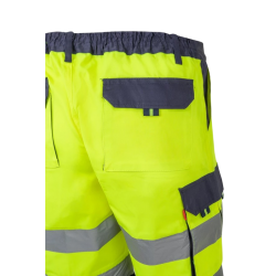 Bermudas multibolsillos azul marino y amarillo flúor, ref. 303004, Velilla 3