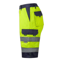 Bermudas multibolsillos azul marino y amarillo flúor, ref. 303004, Velilla 4