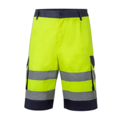 Bermudas multibolsillos azul marino y amarillo flúor, ref. 303004, Velilla