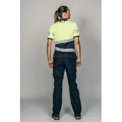 Polo alta visibilidad MUJER KINGSMANN STARLIGHT manga corta 65/35, Azul... 5