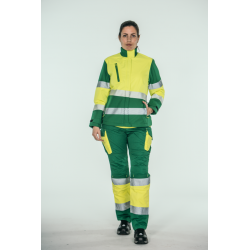 Pantalón alta visibilidad MUJER KINGSMANN STARLIGHT, Verde con Amarillo Flúor 4