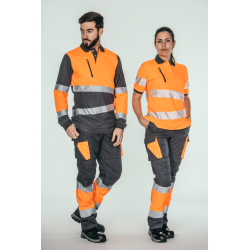 Pantalón alta visibilidad MUJER KINGSMANN STARLIGHT para rodilleras, Gris con... 4