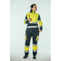 Pantalón alta visibilidad MUJER KINGSMANN STARLIGHT, Azul Marino con Amarillo...