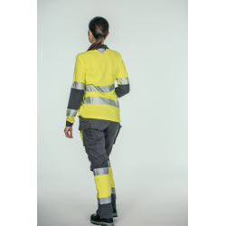 Pantalón alta visibilidad MUJER KINGSMANN STARLIGHT, Gris con Amarillo Flúor 5