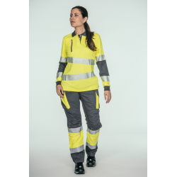 Pantalón alta visibilidad MUJER KINGSMANN STARLIGHT para rodilleras, Gris con... 2