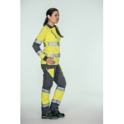 Pantalón alta visibilidad MUJER KINGSMANN STARLIGHT para rodilleras, Gris con... 3