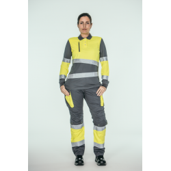 Pantalón alta visibilidad MUJER KINGSMANN STARLIGHT para rodilleras, Gris con...