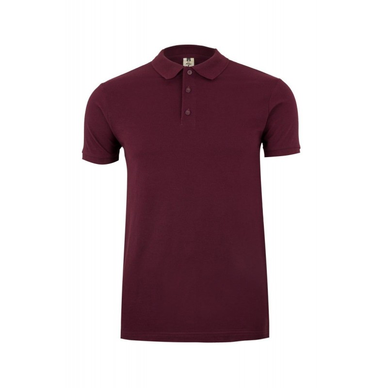 Polo manga corta color Burdeo, ref. MK215CV,Velilla