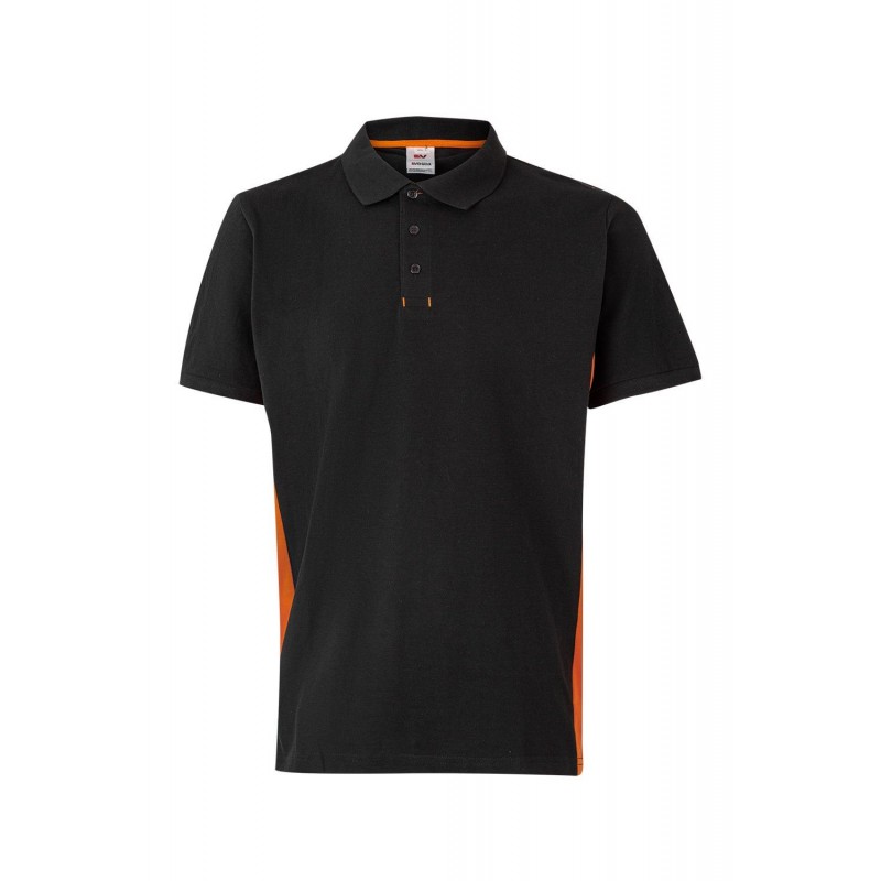 Polo de manga corta bicolor Negro/naranja, ref. 105504_00/16, Velilla